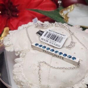 Passionate Silver Necklace with Blue Accents